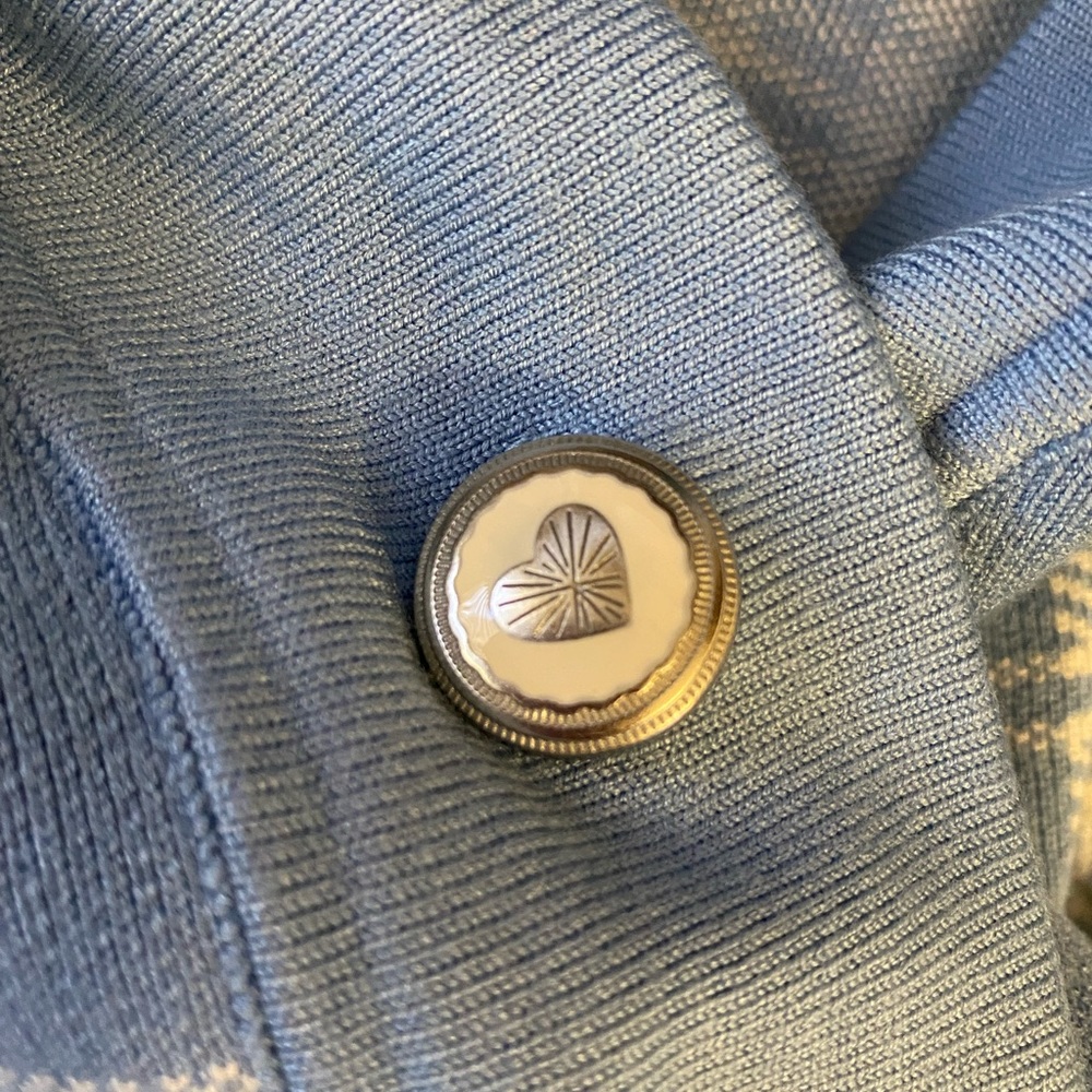 Sandro Blue and White Plaid Cardigan - Picture 5 of 6